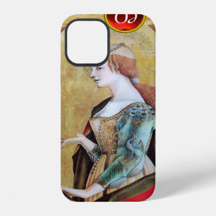 Coque iPhone 12 SAINTE MARIE-MADELEINE Parchemin Rubis Monogramme