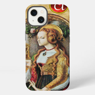 Etui iPhone 13 SAINTE MARIE-MADELEINE Parchemin Rubis Monogramme