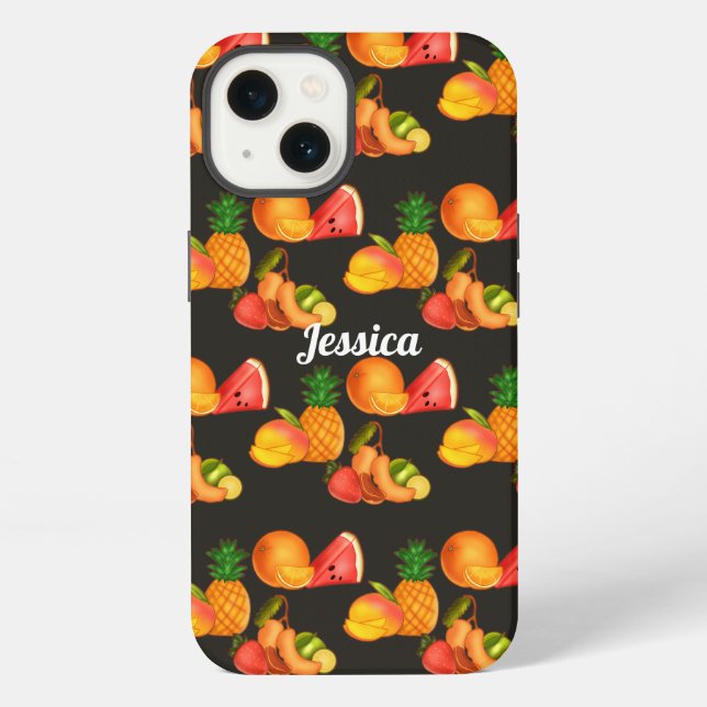Coque iPhone Salade de fruits d'été colorée (Verso)