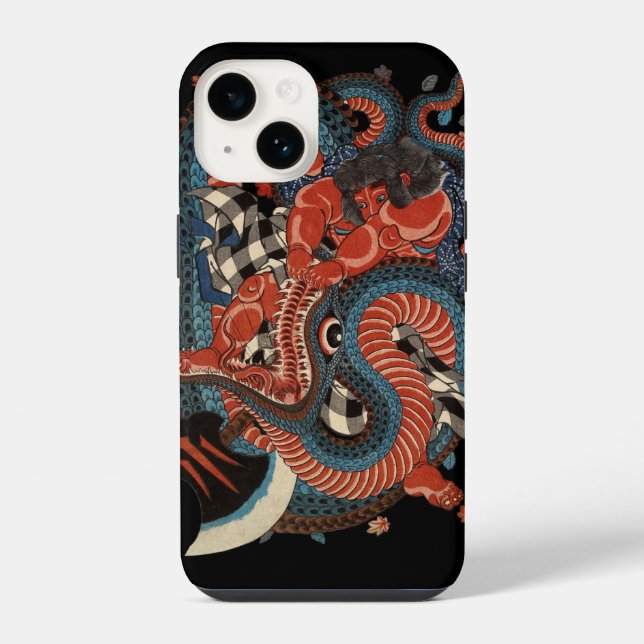COQUE iPhone SAMOURAÏ LUTTANT CONTRE UN SERPENT GÉANT (Verso)