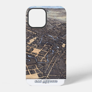 Coque iPhone 12 San Antonio, Texas, carte antique aérienne de la v