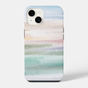 Coque Pour iPhone 14 Sandy Beach Ocean Waves Coucher de soleil Couleur
