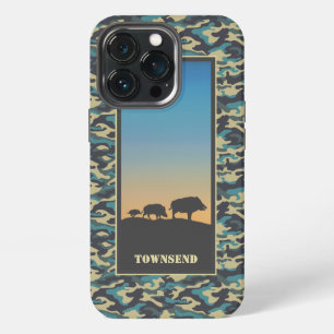 Etui iPhone 13 Pro Sanglier et camouflage