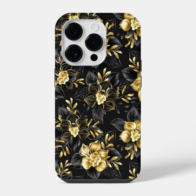 Coque iPhone Sans couture avec des orchidées de bijoux (Verso)