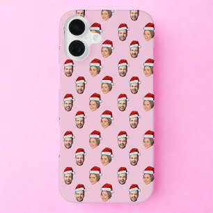 Coque iPhone 16 Plus Santa Hat Personnalisé Visage 2 Photo Cadeau de No