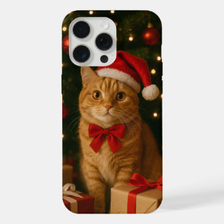 Coque iPhone 15 Pro Max Santa Ribbon Cat iPhone 15 Pro Max Case