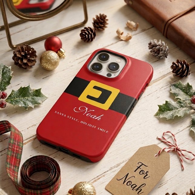 Coque iPhone Santa Suit Holiday — Personalized Name Edition (Créateur téléchargé)
