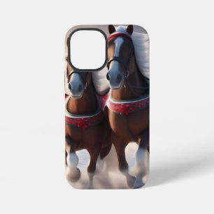 Coque iPhone 12 Mini Santas Chevaux de Neige de Noël,
