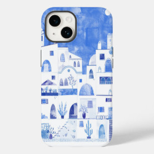 Coque Pour iPhone 14 Santorini aquarelle