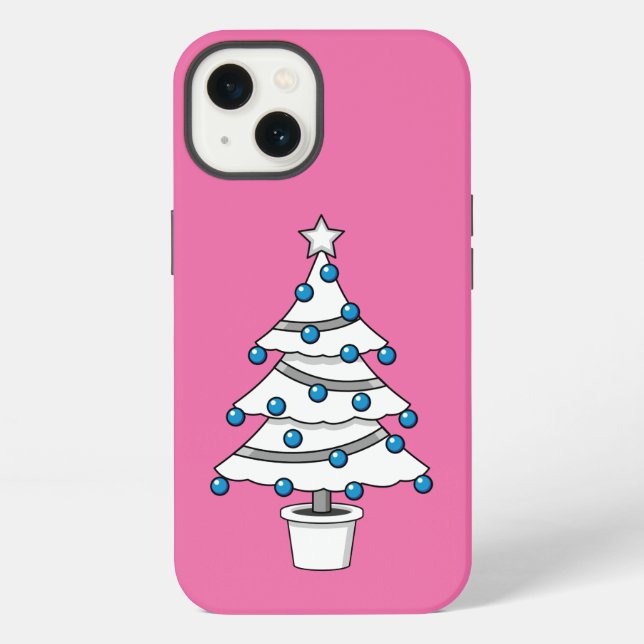 Coque iPhone Sapin de Noël blanc (Verso)