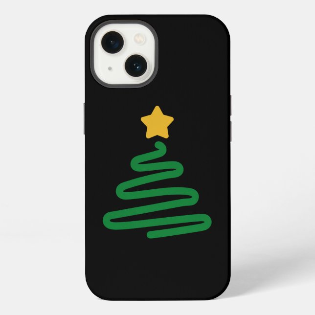 Coque iPhone Sapin de Noël drôle (Verso)