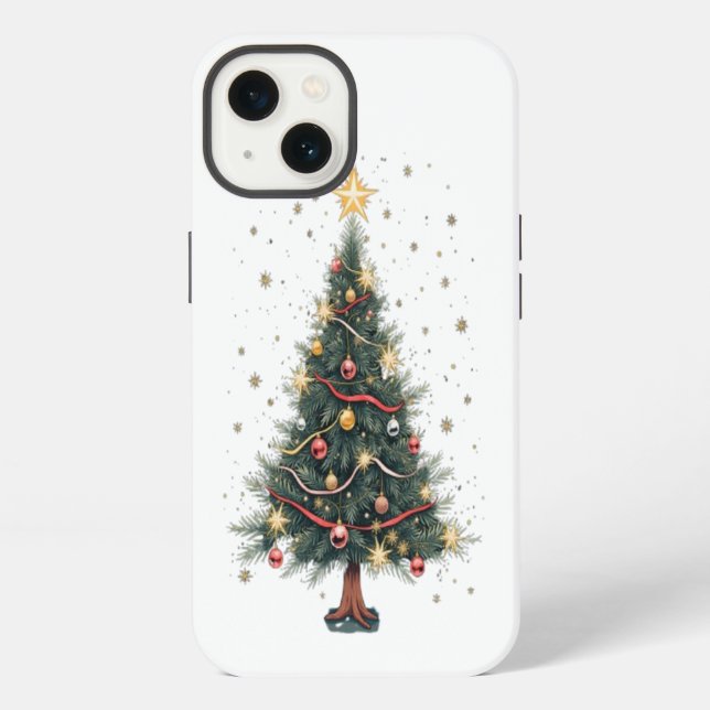 Coque iPhone Sapin de Noël Élégant (Verso)