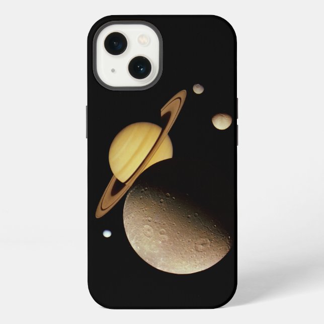 Coque iPhone Saturne et ses lunes  (Verso)
