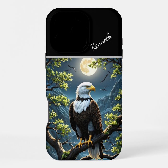 Coque iPhone Saule de Nuit avec Aigle (Verso)
