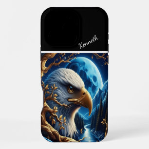 Coque iPhone 16 Pro Max Saule Doré, Aigle de Nuit
