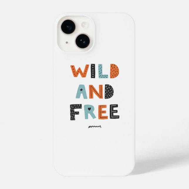 Coque iPhone Sauvage et libre | Lettres Doodle (Verso)