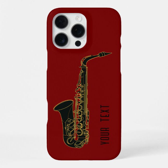 Coque iPhone Saxophone - Personnalisable  (Verso)