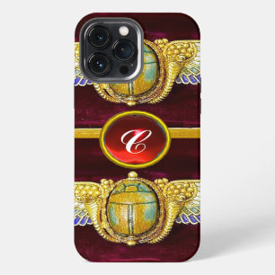 ETUI iPhone 13 PRO MAX SCARABÉE AILÉ ÉGYPTIEN ANTIQUE / BIJOU CORNUCOPIE