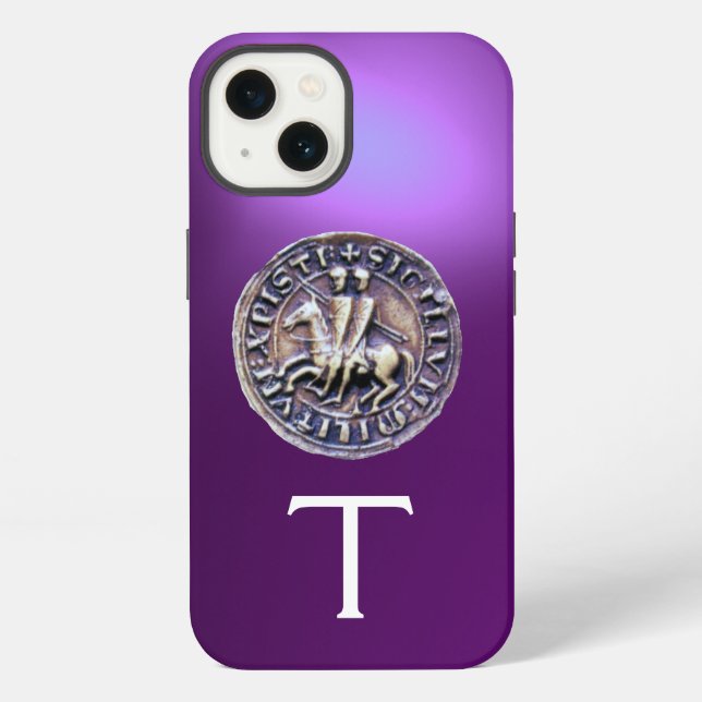 Coque iPhone SCEAU DES TEMPLIERS MONOGRAMME Violet (Verso)