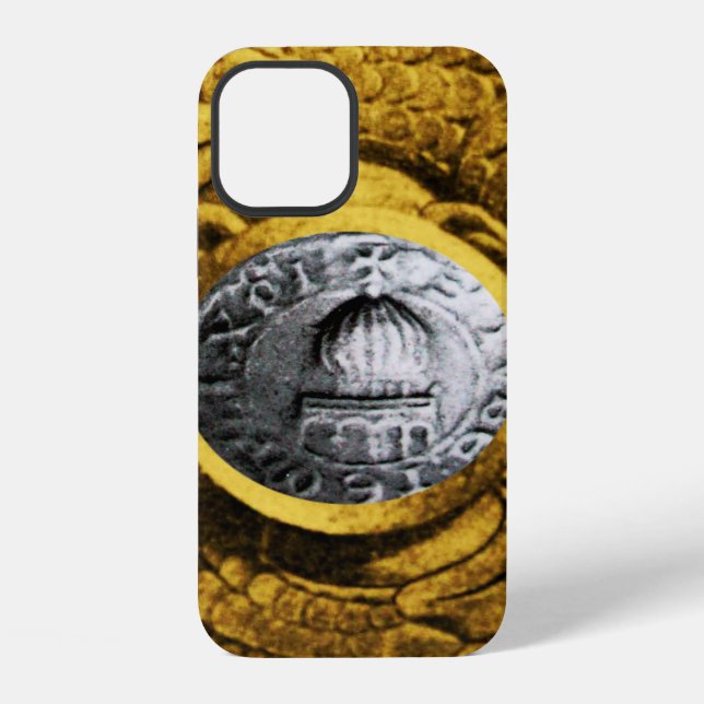 Coque iPhone SCEAU DES TEMPLIERS or jaune (Verso)