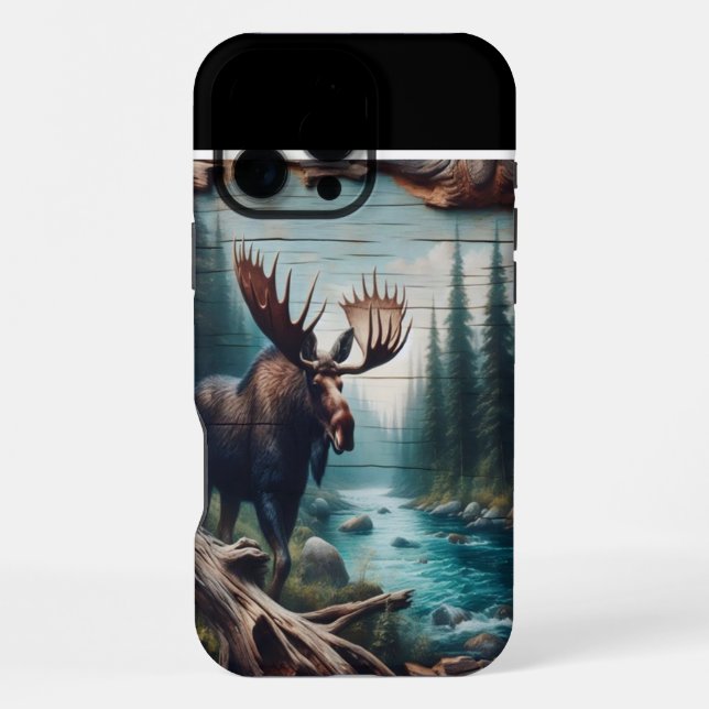 Coque iPhone Scène de la rivière Moose (Verso)