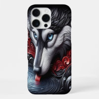 Scène de réflexion du loup aux yeux bleus