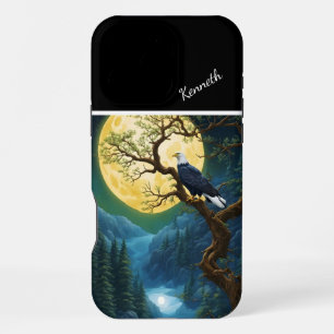 Coque iPhone 16 Pro Max Scène de saule doré sur la Lune d'Aigle