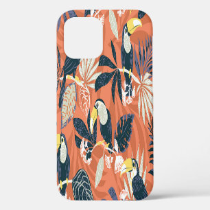 Coque iPhone 12 Scène Exotique Toucan Jungle