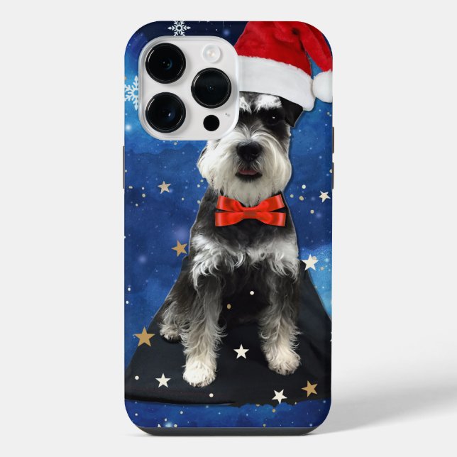 Coque iPhone Schnauzer de Noël (Verso)