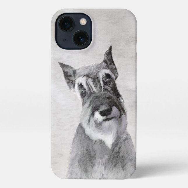 Coque iPhone Schnauzer (géant) - Joli art original pour chien (Verso)