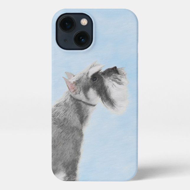 Coque iPhone Schnauzer (Giant, Standard) Peinture - Chien Art (Verso)