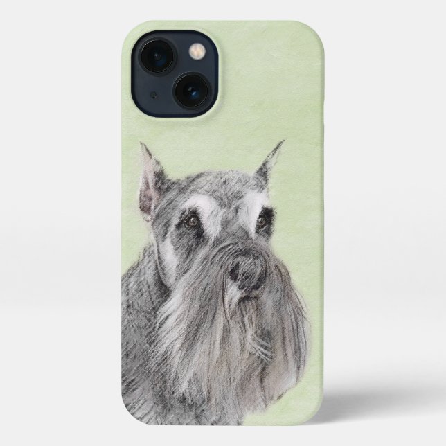 Coque iPhone Schnauzer (Giant, Standard) Peinture - Chien Art (Verso)