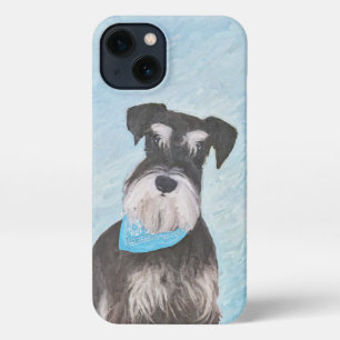 Etui iPhone 13 Schnauzer (Miniature) Peinture - Chien original mi