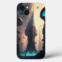 Science Fiction Futuriste Ville Coque-Mate iPhone