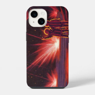 Coque Pour iPhone 14 Science-fiction vintage d'alien sur une planète ro