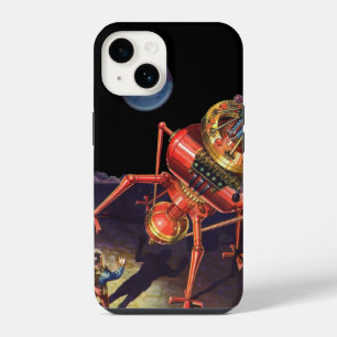 Coque Pour iPhone 14 Science-fiction vintage d'astronaute avec robot al