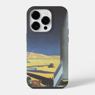 Coque Pour iPhone 14 Pro Science-fiction vintage de planète désertique avec
