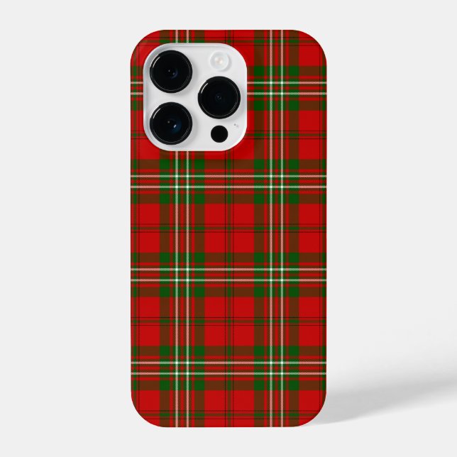 Coque iPhone Scott tartan rouge vert plaid (Verso)