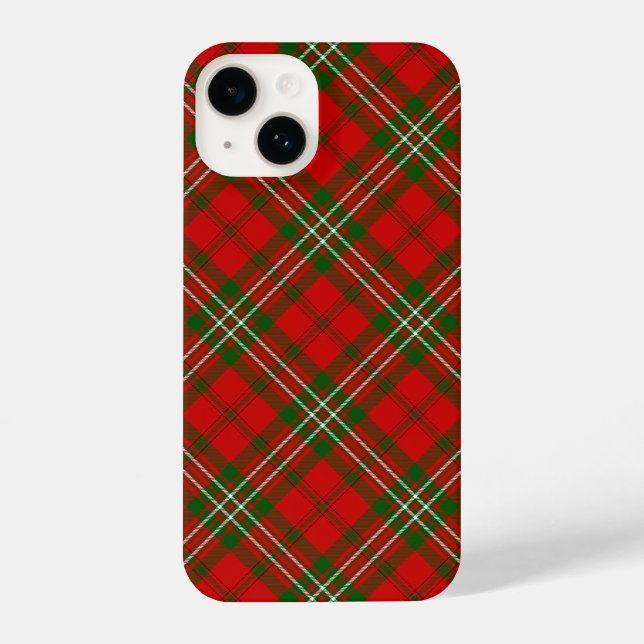Coque iPhone Scott tartan rouge vert plaid (Verso)