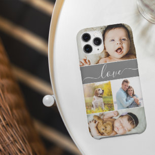 Coque iPhone 15 Plus Script d'amour personnalisé de collection de photo