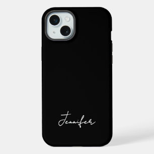 Coque iPhone 15 Plus Script de signature de nom personnalisé minimalist