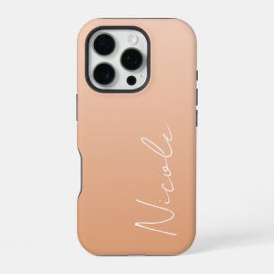 Coque iPhone 16 Pro Script d'écriture manuscrite orange dégradé person