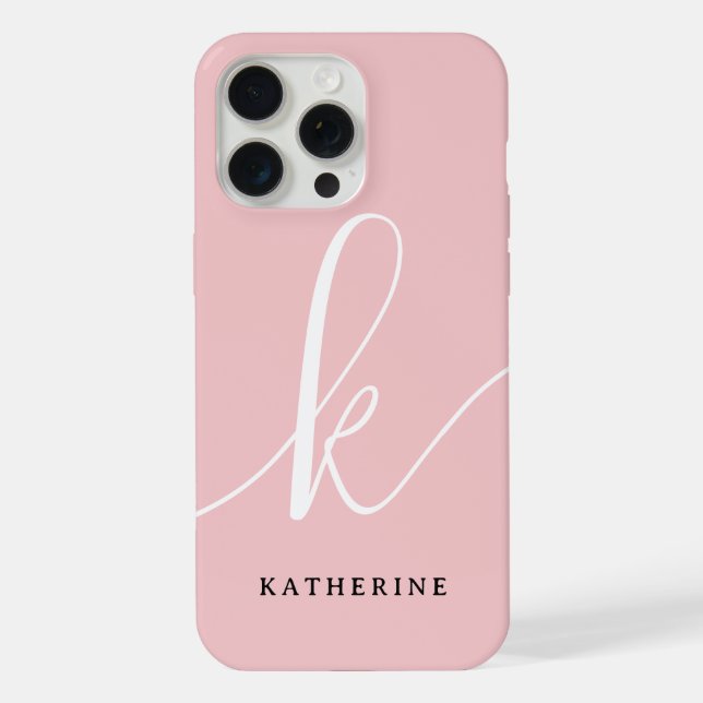 Coque iPhone Script élégant Blush Coque-Mate rose (Verso)