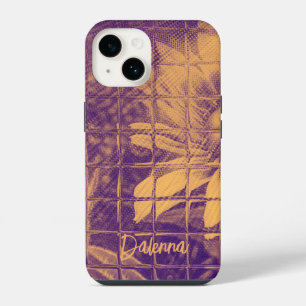 Coque Pour iPhone 14 Script Moderne Fleur de Marguerite Aquarelle Viole