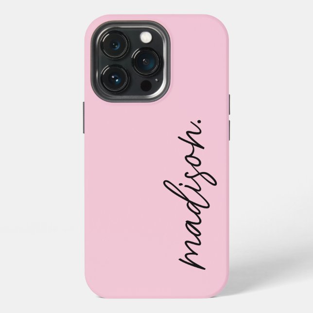Coque iPhone Script Simple Moderne Design Design Design Rose Cl (Dos)