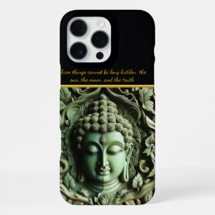 Coque iPhone 16 Pro Max Sculpture bouddhiste : feuilles et orbes AI