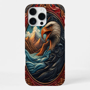 Coque iPhone 16 Pro Max Sculpture de cuir complexe représentant un aigle e