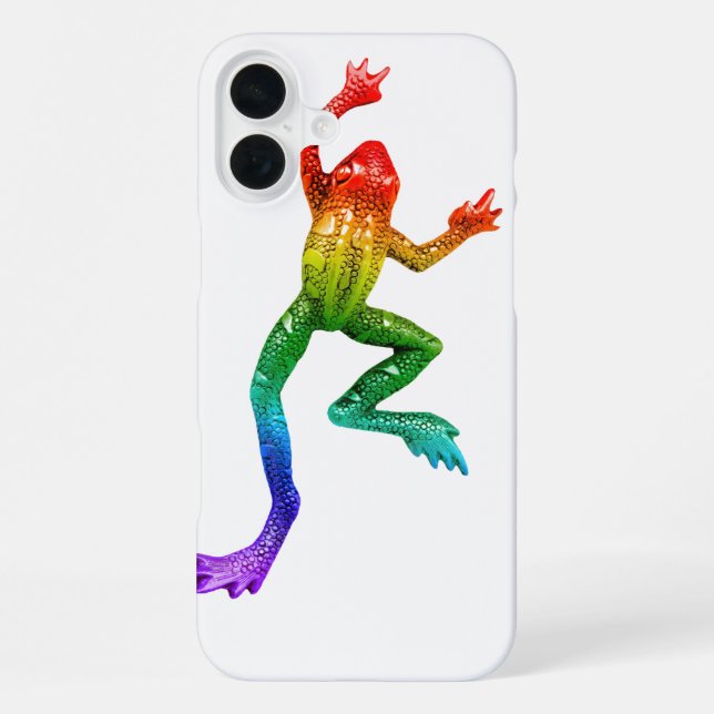 Coque iPhone Sculpture de grenouille arc-en-ciel de SlipperyJoe (Verso)