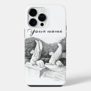 Coque Pour Pour iPhone 14 Pro Max Sculpture de griffons monochrome