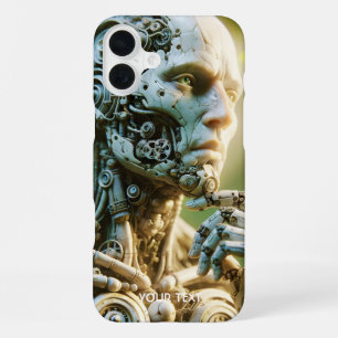 Coque iPhone 16 Plus Sculpture de visage de robot mignon de fantaisie